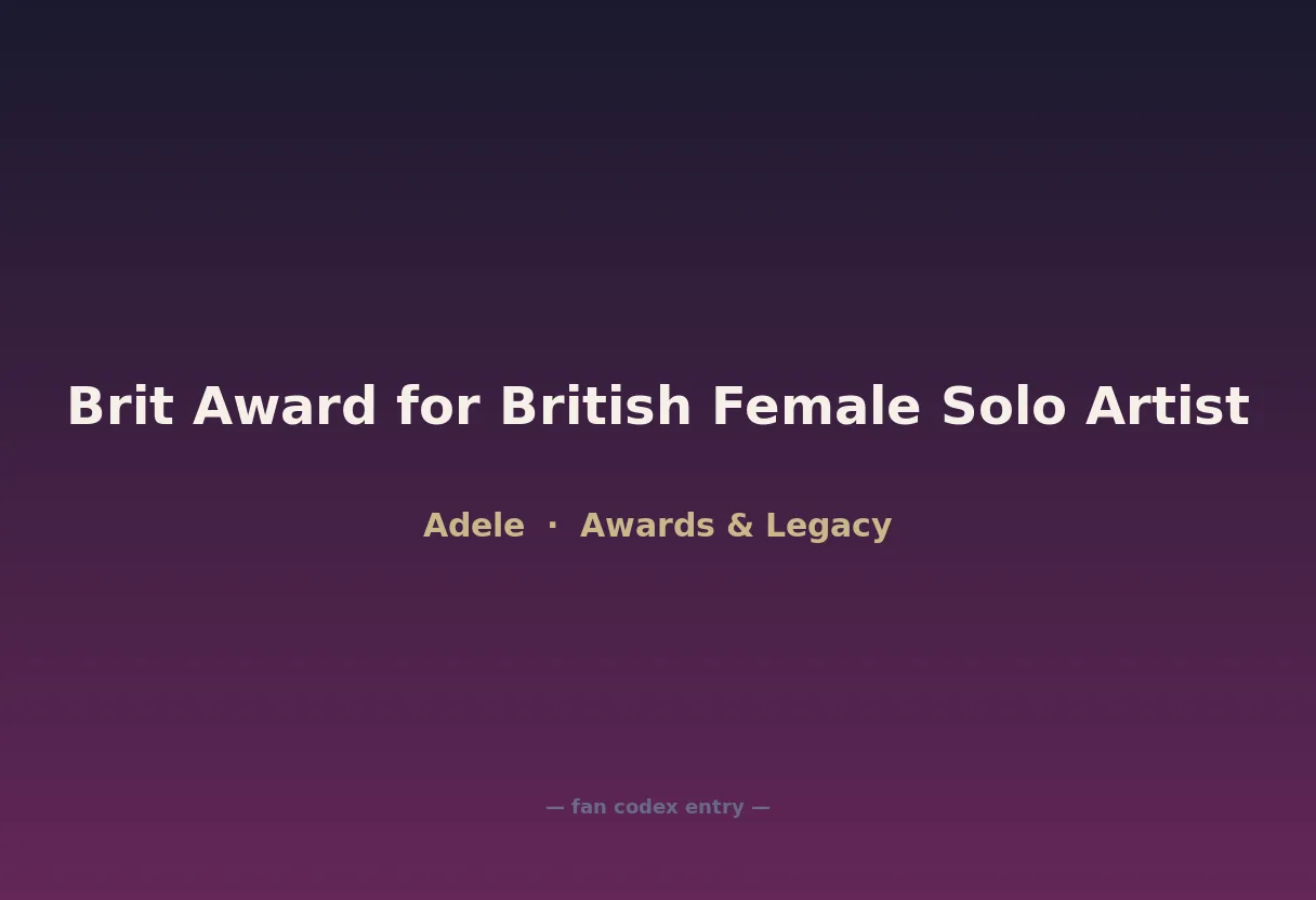 Brit Award for British Female Solo Artist