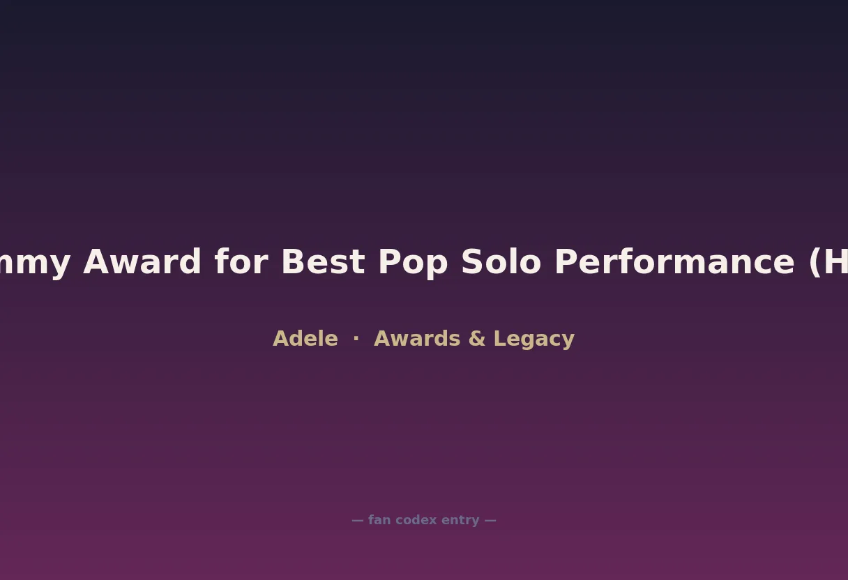 Grammy Award for Best Pop Solo Performance (Hello)