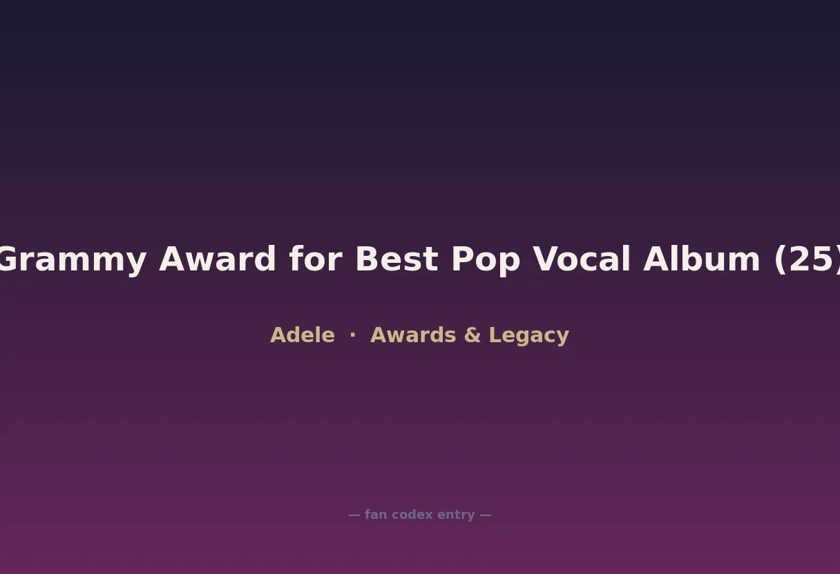 Grammy Award for Best Pop Vocal Album (25)