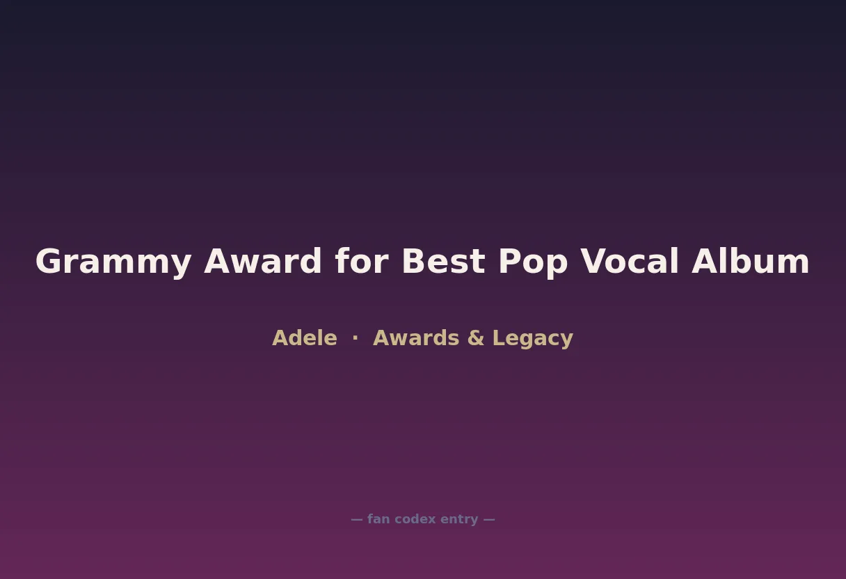 Grammy Award for Best Pop Vocal Album