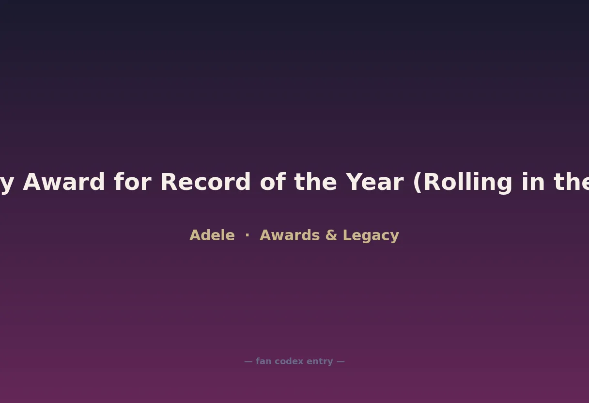 Grammy Award for Record of the Year (Rolling in the Deep)