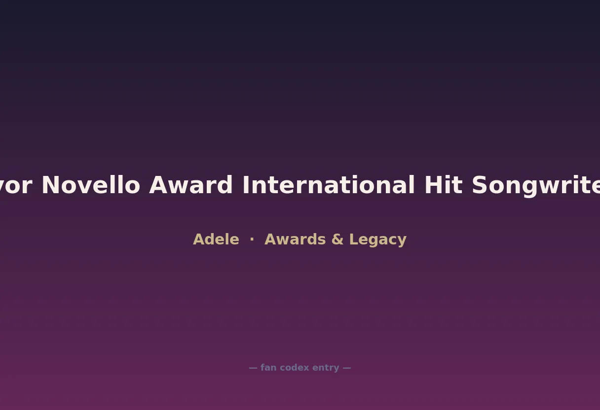 Ivor Novello Award International Hit Songwriter