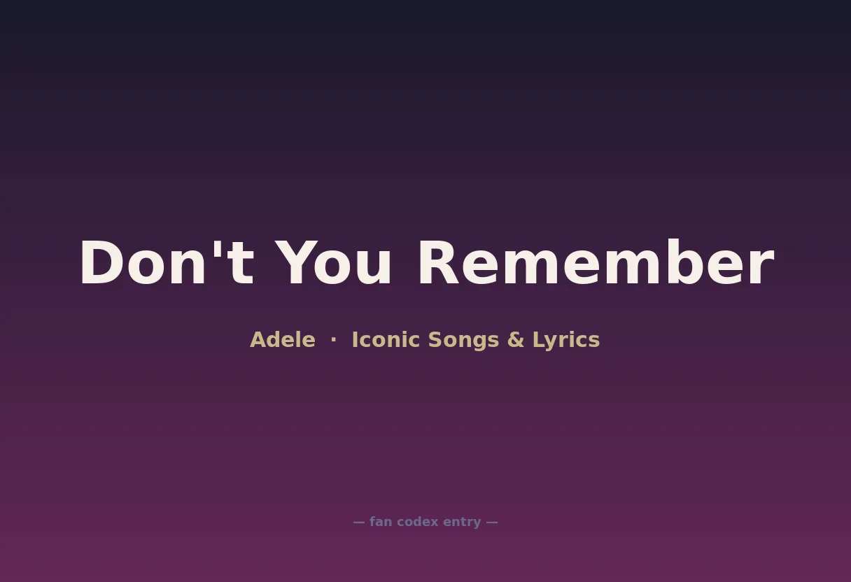 Don't You Remember