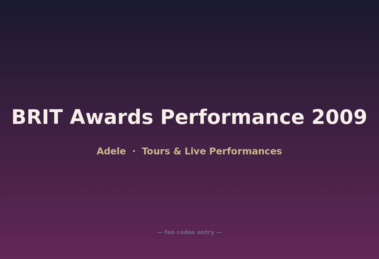 BRIT Awards Performance 2009