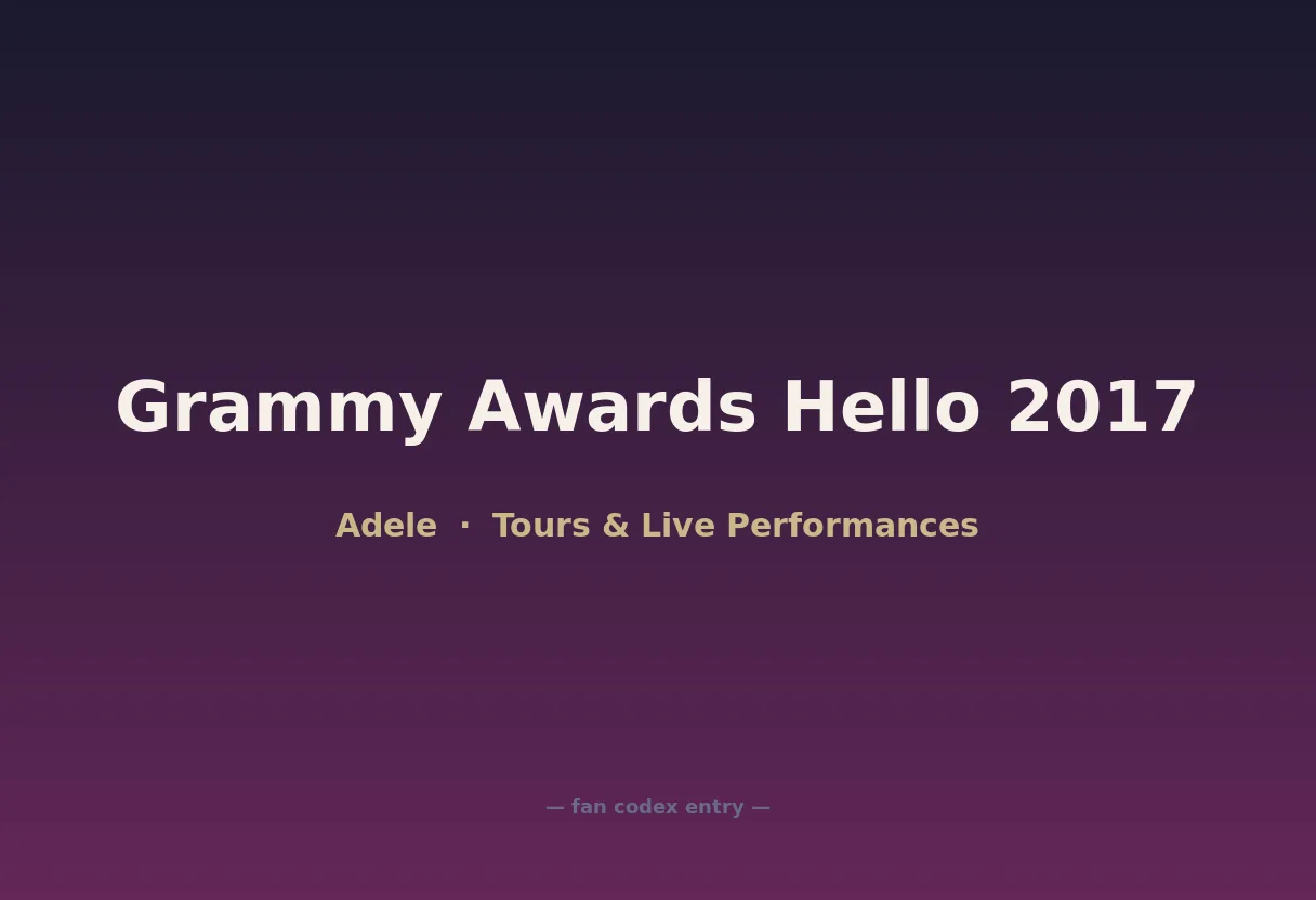 Grammy Awards Hello 2017