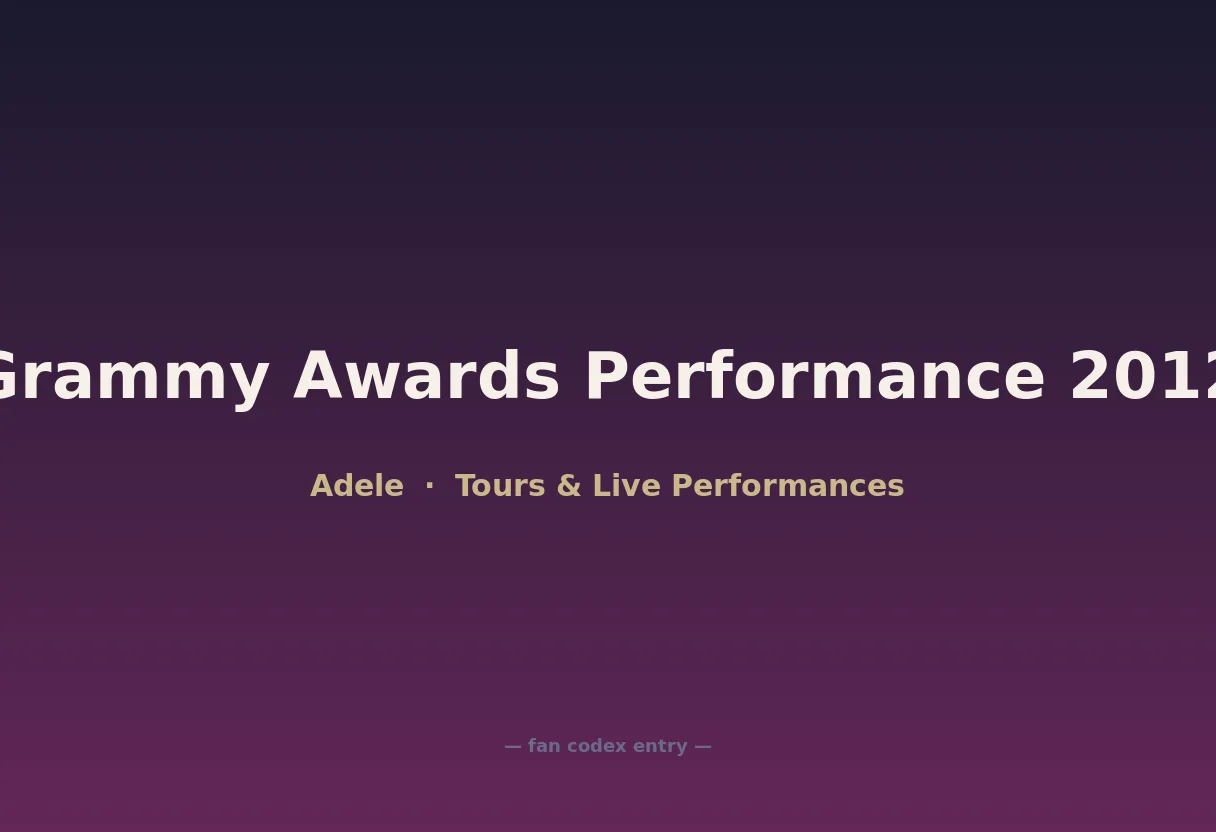 Grammy Awards Performance 2012