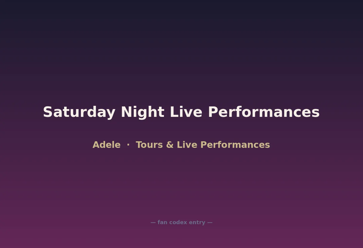 Saturday Night Live Performances