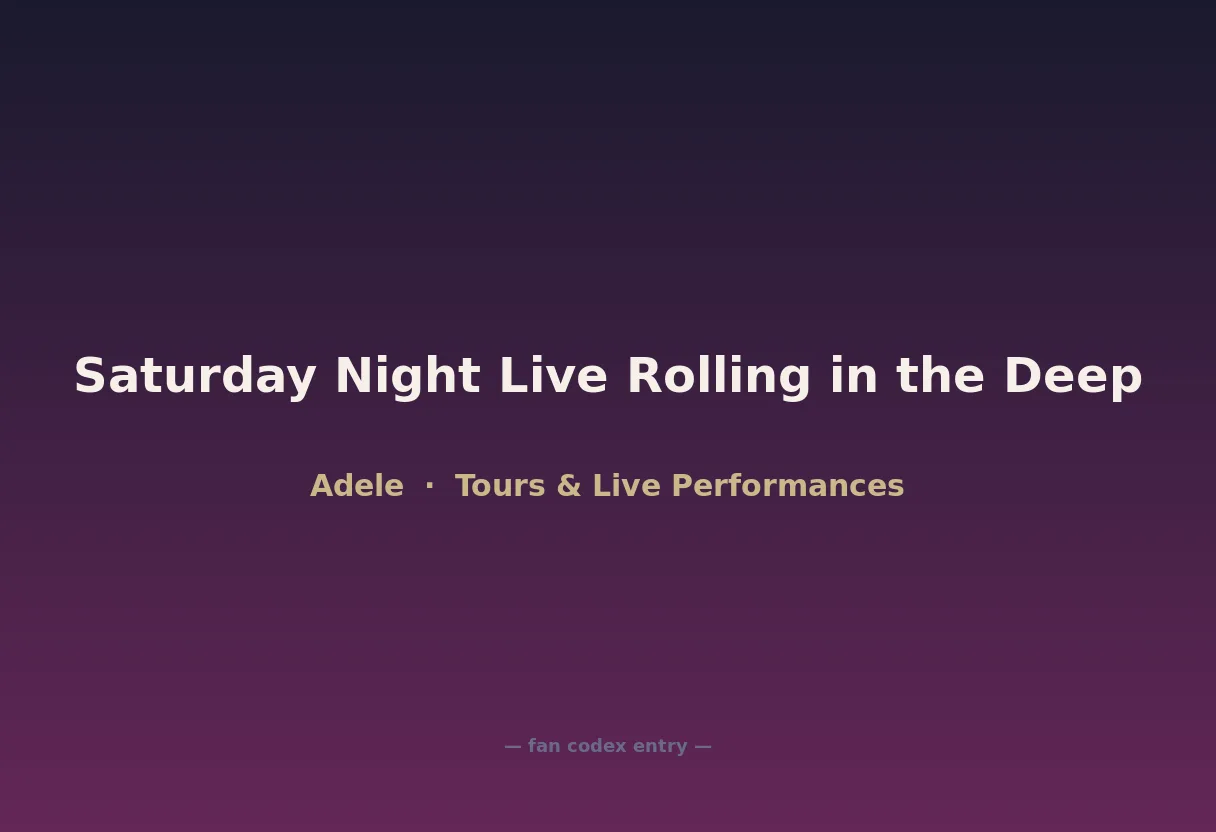 Saturday Night Live Rolling in the Deep